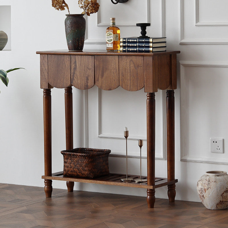 Mid-Century Wood Console Table