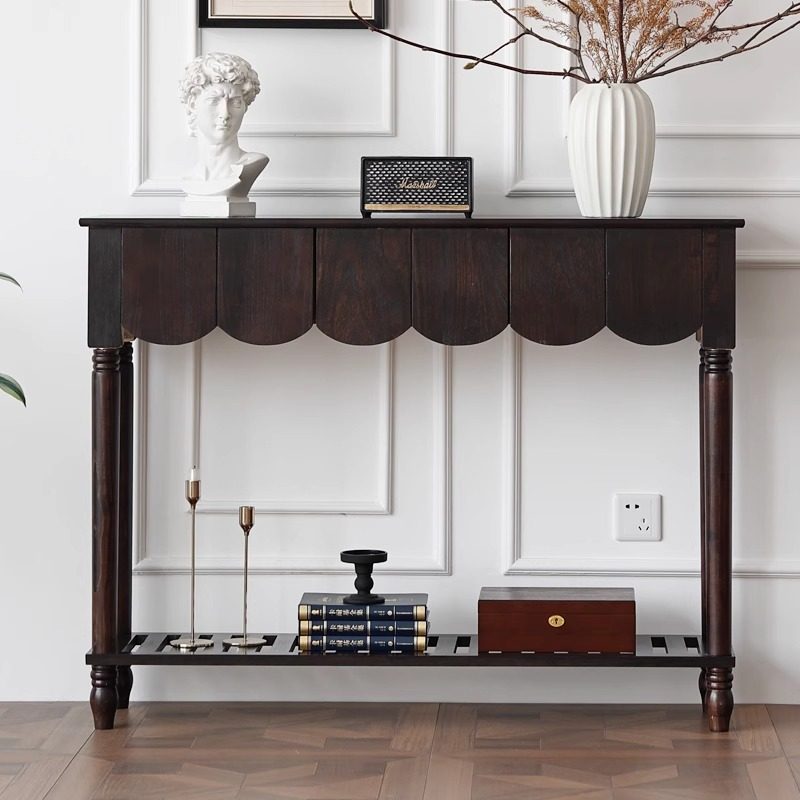 Mid-Century Wood Console Table
