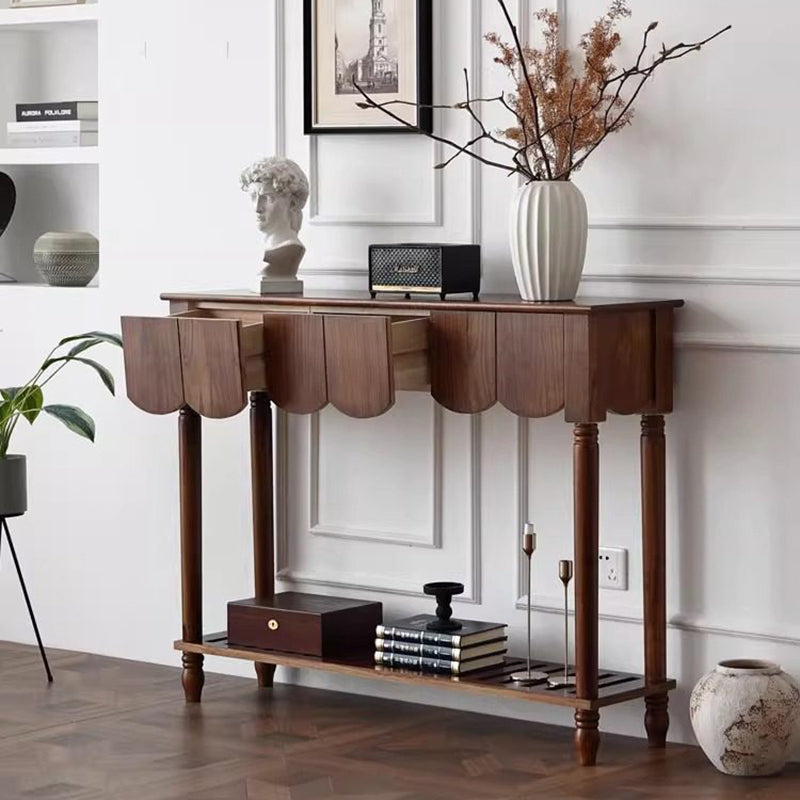 Mid-Century Wood Console Table