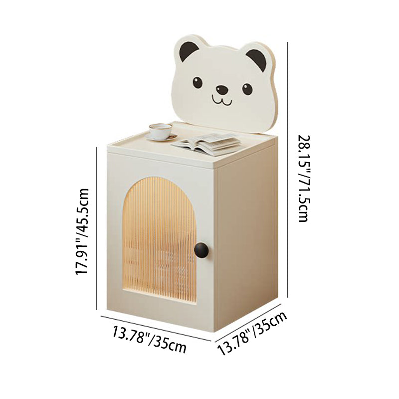 Cartoon Bear Kids Nightstand with USB Light