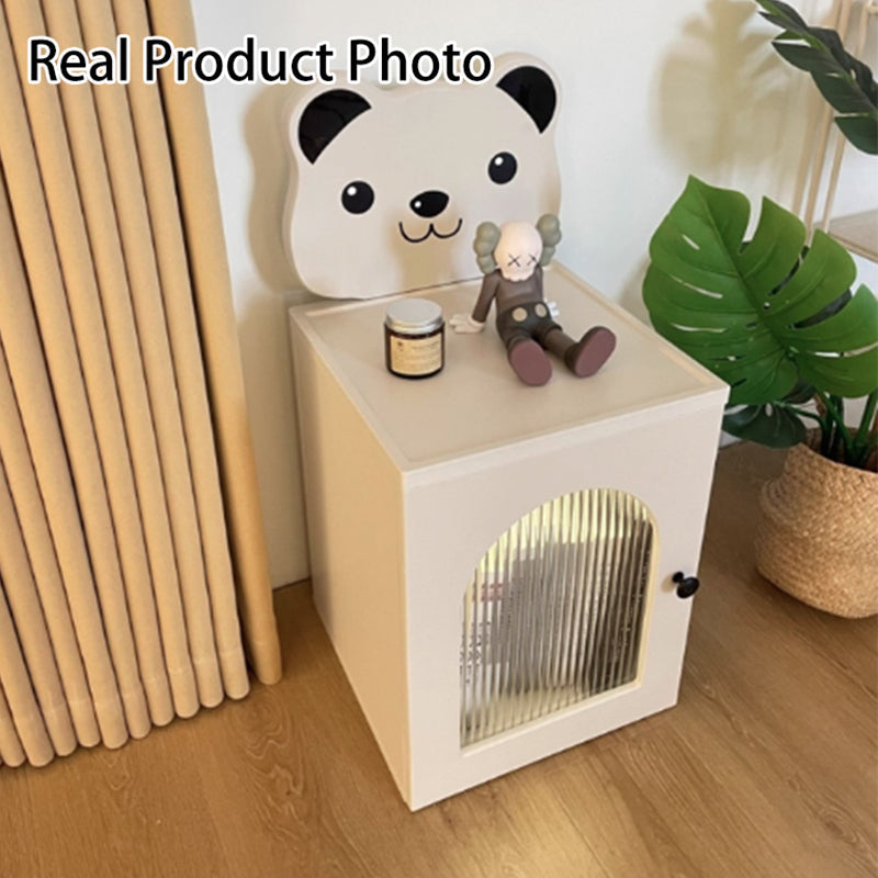 Cartoon Bear Kids Nightstand with USB Light