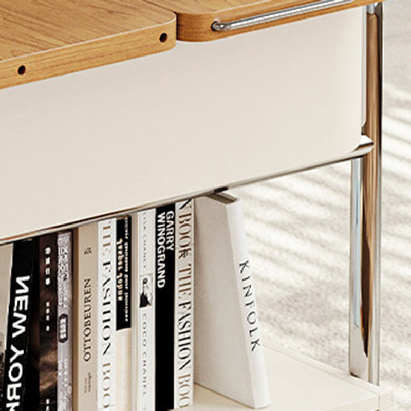 French Iron Movable End Table with Drawer