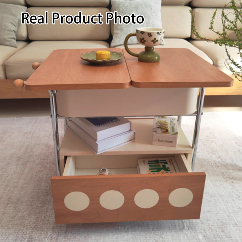 French Iron Movable End Table with Drawer