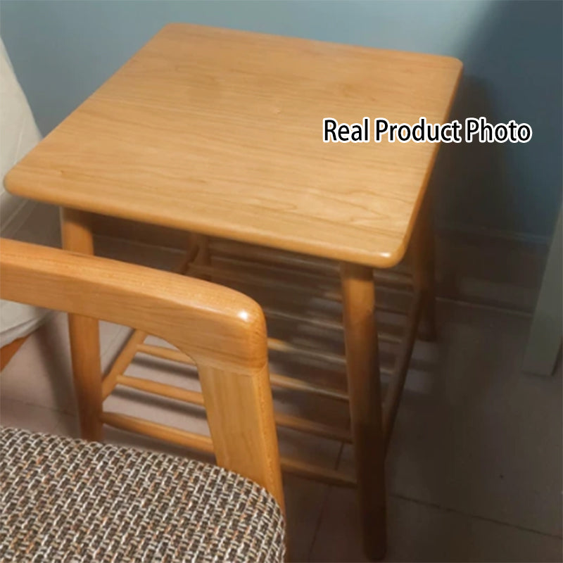 Rustic Cherry Wood Side Table with Drawer