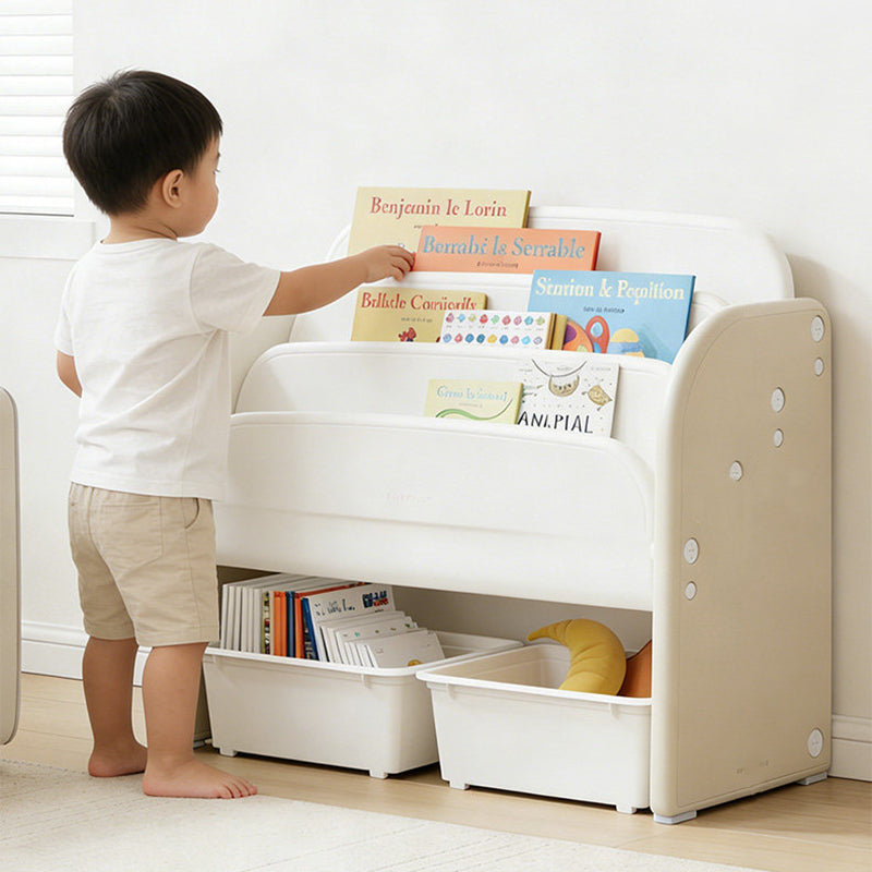 Kids Bookshelf with Storage Bins
