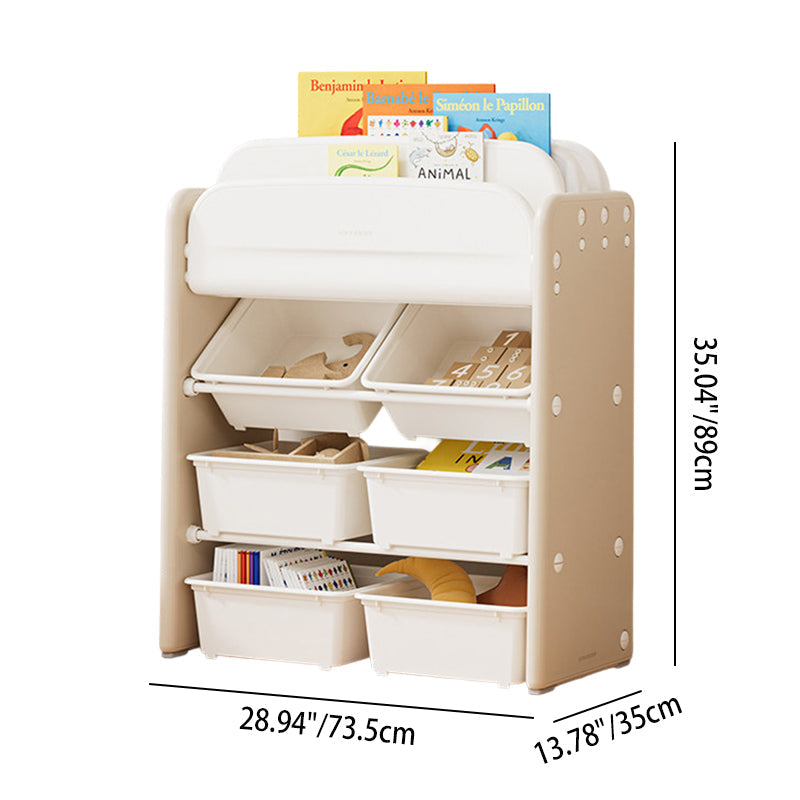 Kids Bookshelf with Storage Bins