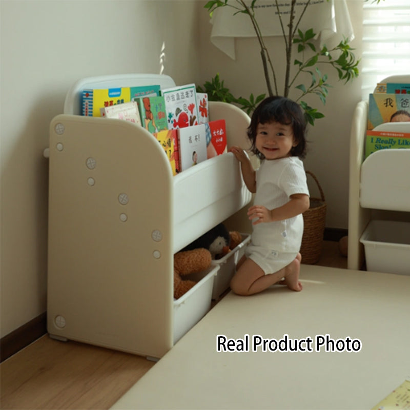 Kids Bookshelf with Storage Bins