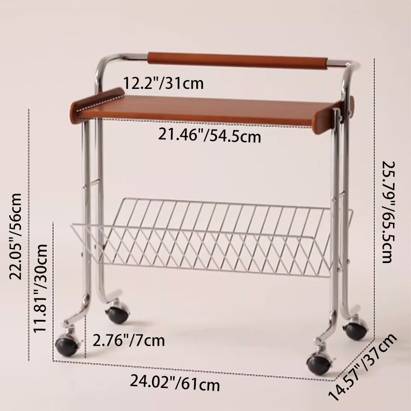 Industrial Rubberwood Movable Side Table