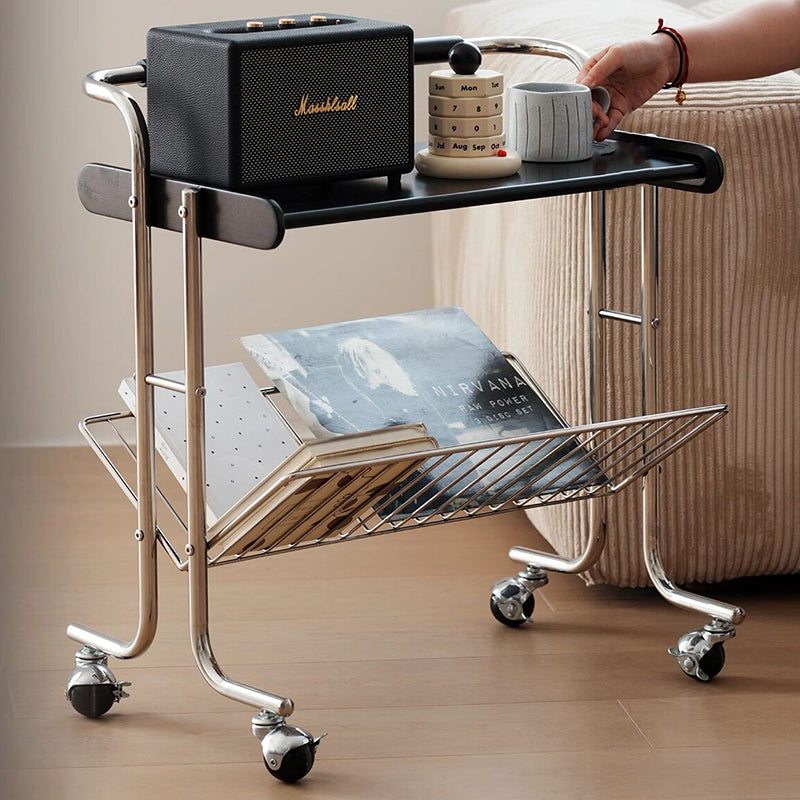 Industrial Rubberwood Movable Side Table