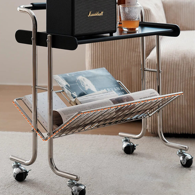 Industrial Rubberwood Movable Side Table