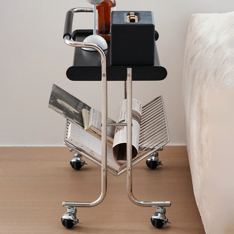 Industrial Rubberwood Movable Side Table