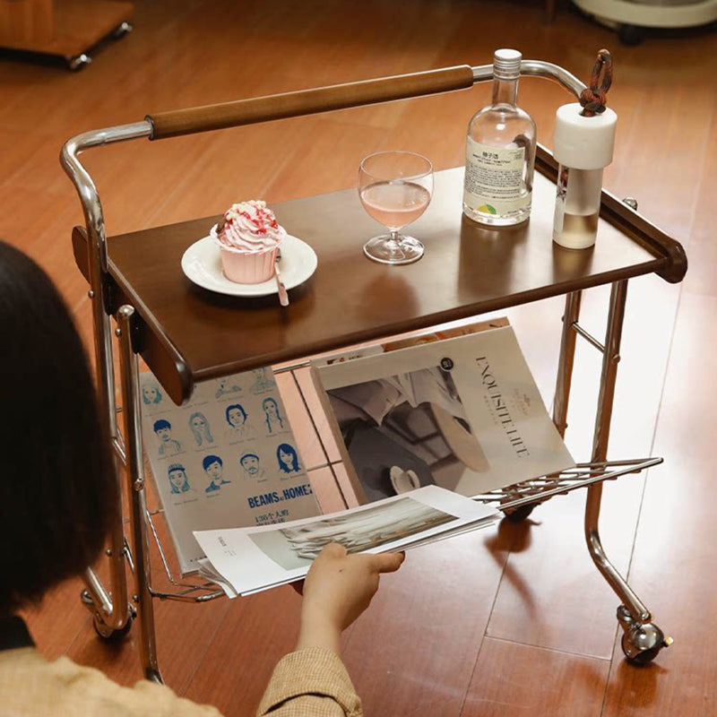 Industrial Rubberwood Movable Side Table