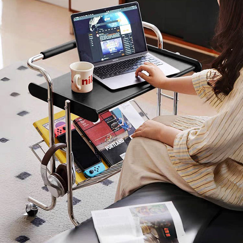 Industrial Rubberwood Movable Side Table