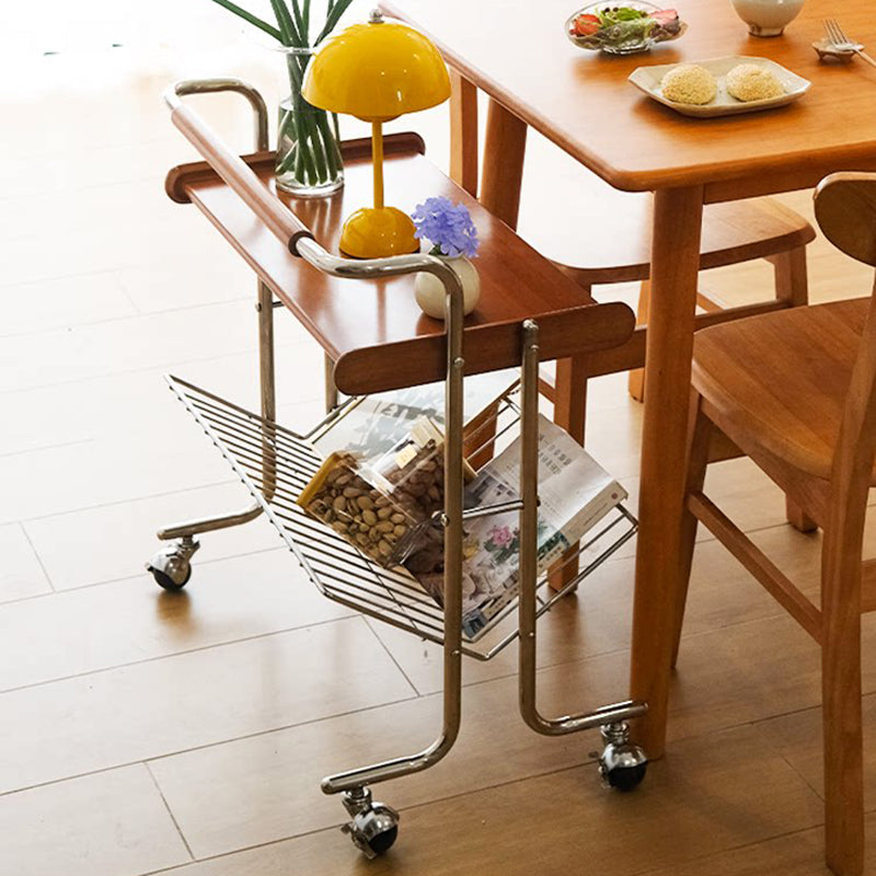 Industrial Rubberwood Movable Side Table