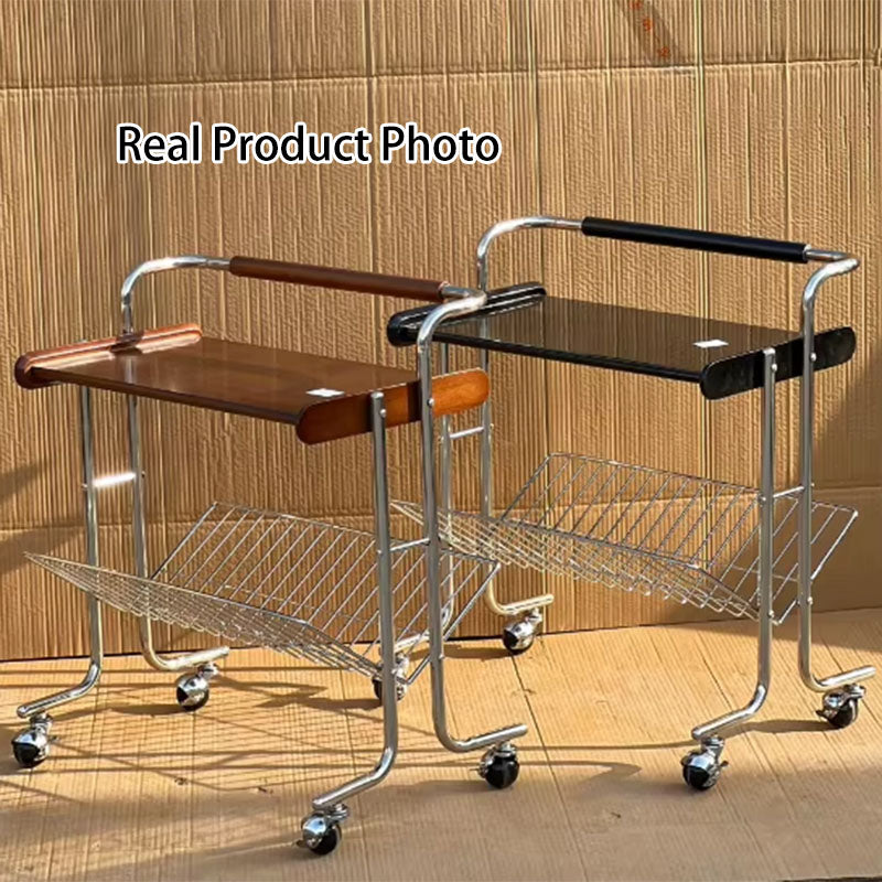 Industrial Rubberwood Movable Side Table