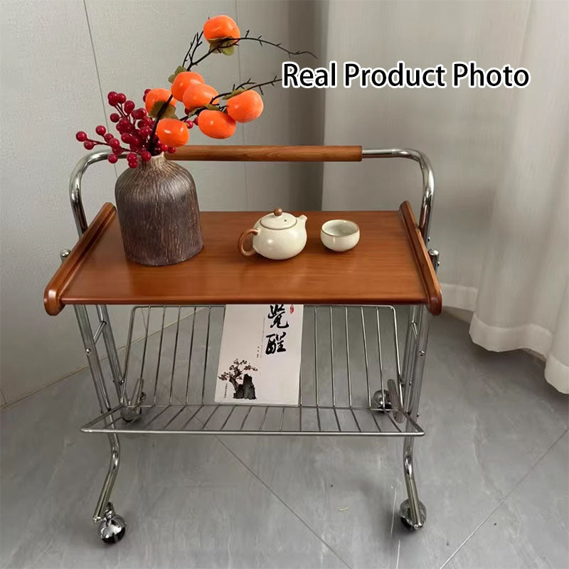 Industrial Rubberwood Movable Side Table