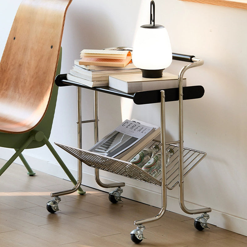 Industrial Rubberwood Movable Side Table