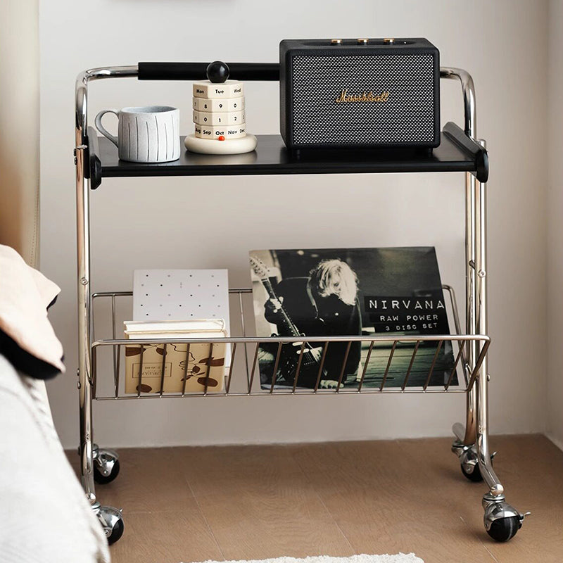 Industrial Rubberwood Movable Side Table
