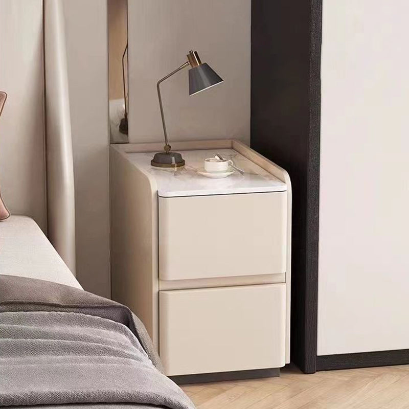 Rock Plate Solid Wood 2-Drawer Nightstand