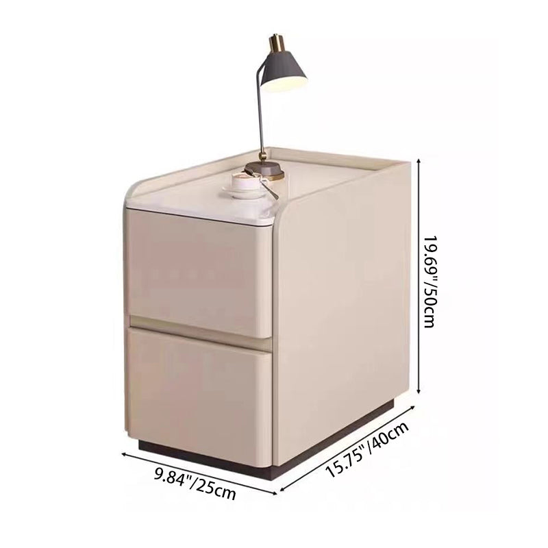 Rock Plate Solid Wood 2-Drawer Nightstand
