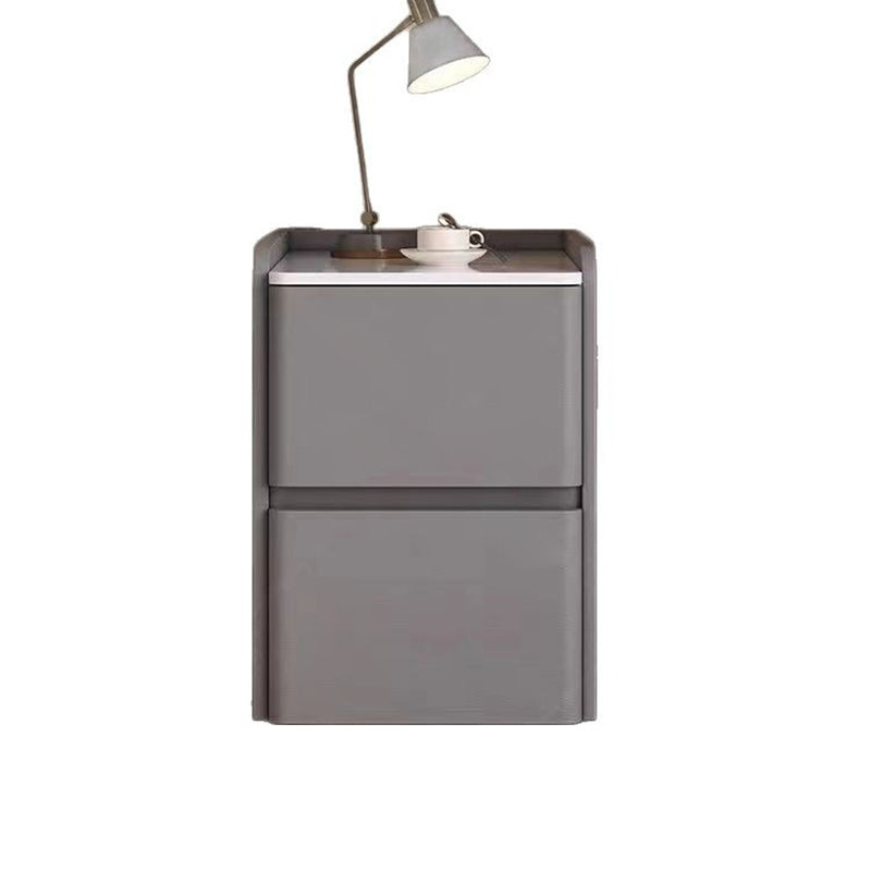 Rock Plate Solid Wood 2-Drawer Nightstand