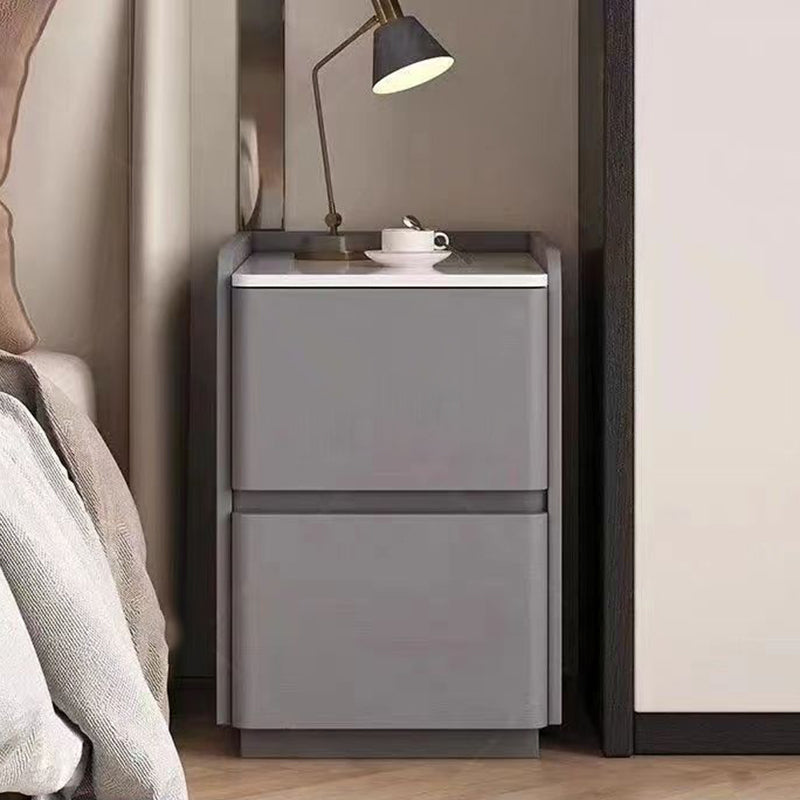 Rock Plate Solid Wood 2-Drawer Nightstand