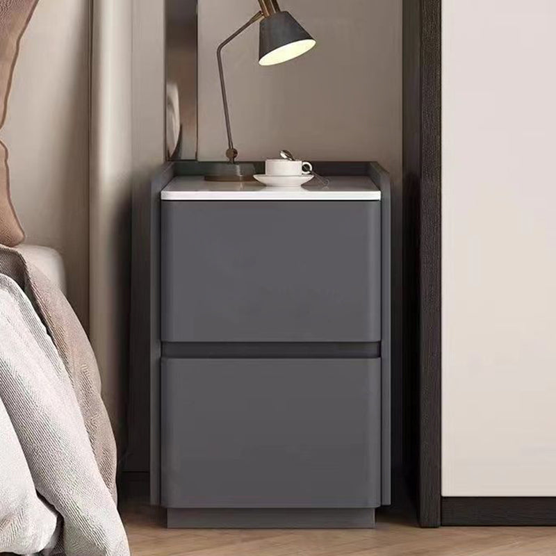 Rock Plate Solid Wood 2-Drawer Nightstand