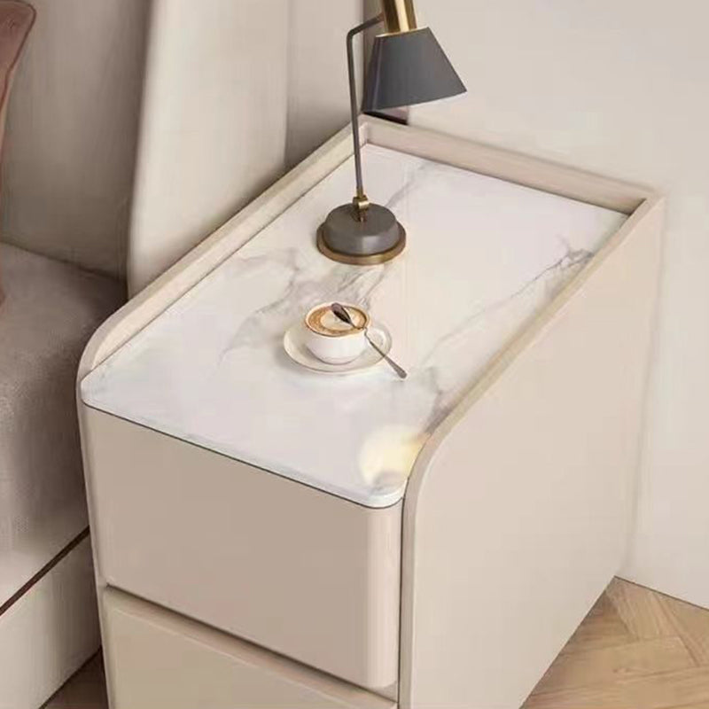Rock Plate Solid Wood 2-Drawer Nightstand