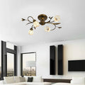 French Flower Semi-Flush Ceiling Light