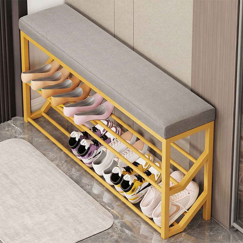 Faux Leather Shoe Bench