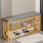 Faux Leather Shoe Bench