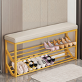 Faux Leather Shoe Bench