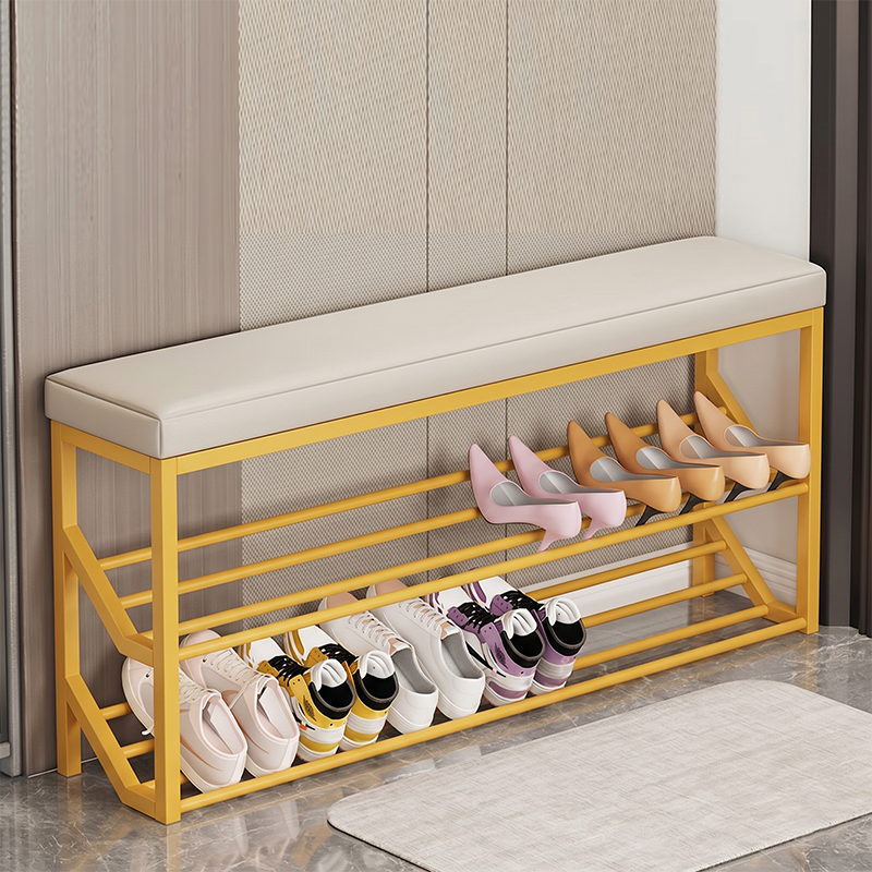 Faux Leather Shoe Bench