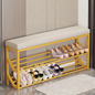 Faux Leather Shoe Bench