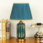 Modern Luxury Trapezoidal Vase Base Ceramic Fabric 1-Light Table Lamp For Bedroom