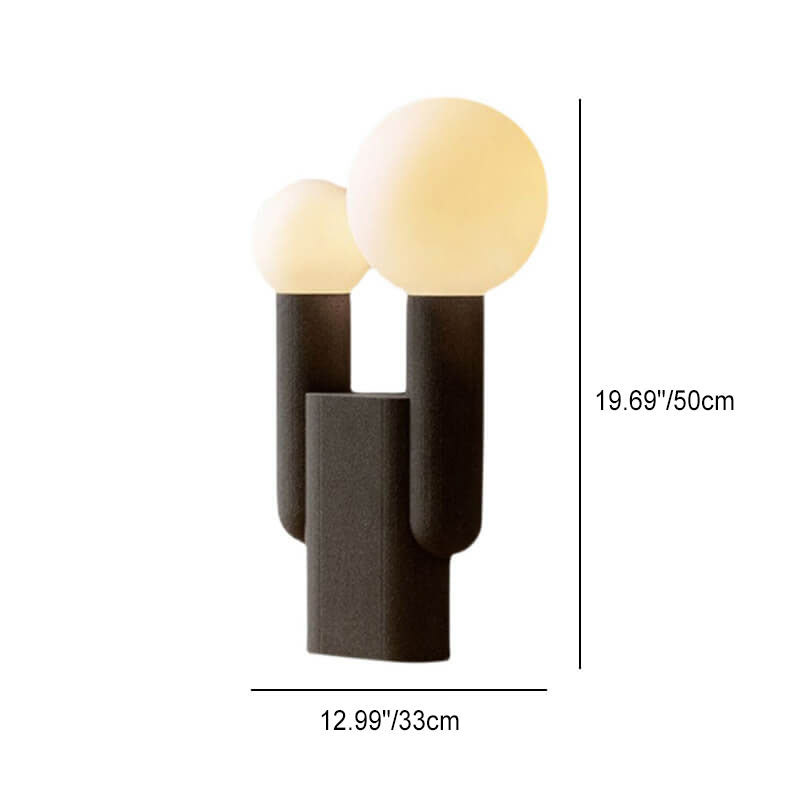 Modern Light Luxury Double-Headed Ball Resin Base 1-Light Table Lamp