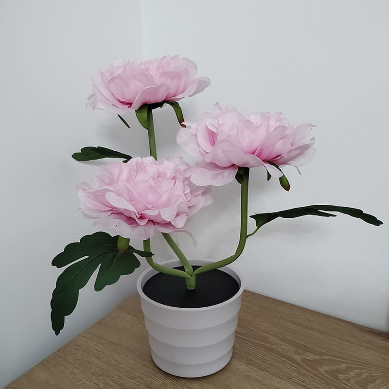 Outdoor Solar Simulation Peony Flower Bonsai Decoration LED Table Lamp