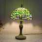 Traditional Tiffany Dragonfly Stained Glass Alloy Base 1-Light Table Lamp For Home Office