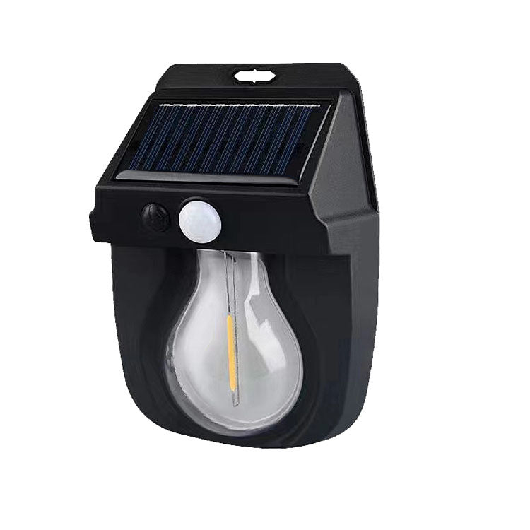 Contemporary Industrial Solar Waterproof Human Sensor LED Wall Sconce Lamp For Outdoor Patio