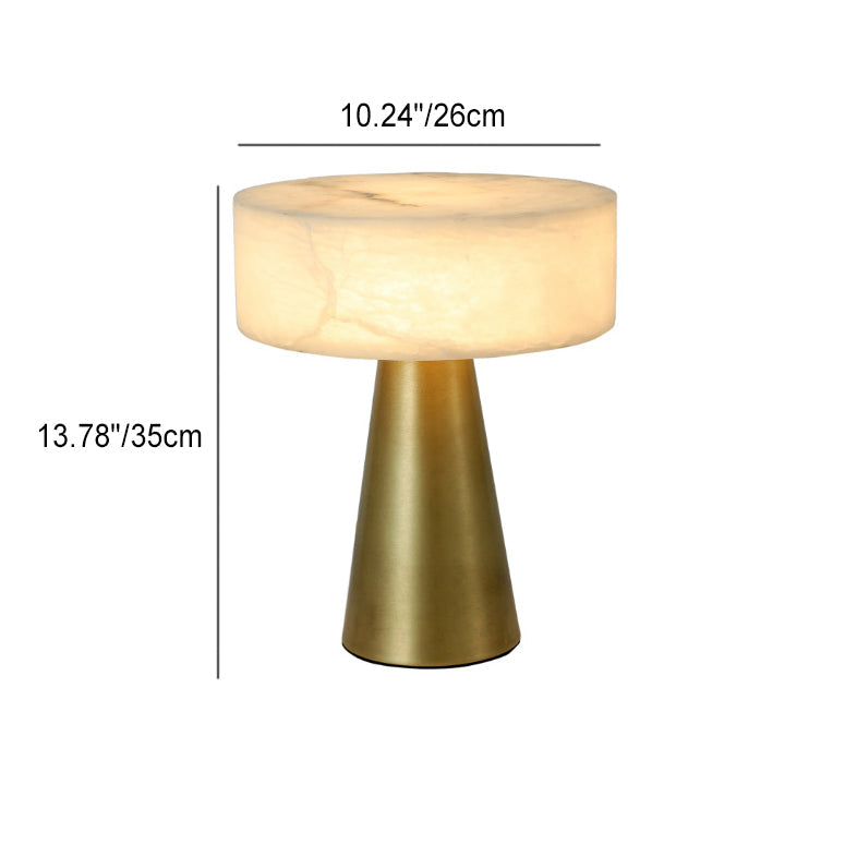 Contemporary Nordic Round Square Tapered Metal Base Lucite 1-Light Table Lamp For Bedroom