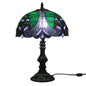 Traditional Tiffany Stained Glass Dome Aolly Base 1-Light Table Lamp For Home Office