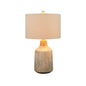 Vintage Minimalist Fabric Cement Base 1-Light Table Lamp