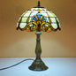 Traditional Tiffany Umbrella Alloy Stained Glass 1-Light Table Lamp For Bedroom