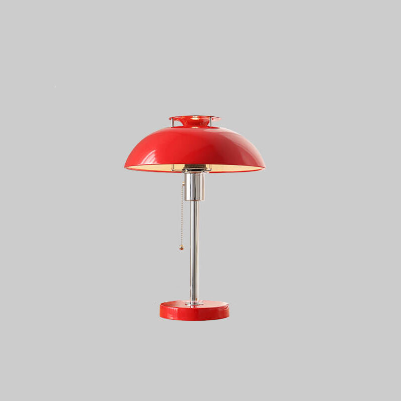 French Vintage Iron Round Dome 1-Light Table Lamp