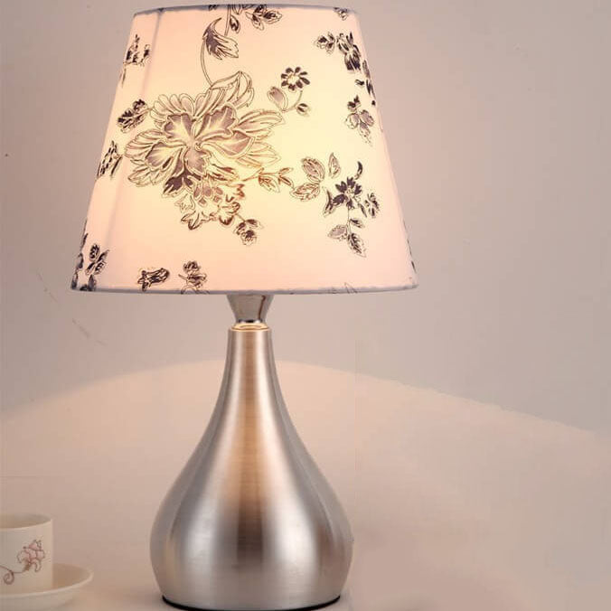 Modern Minimalist Personality Fabric Aluminium Cylindrical 1-Light Table Lamp for Bedroom