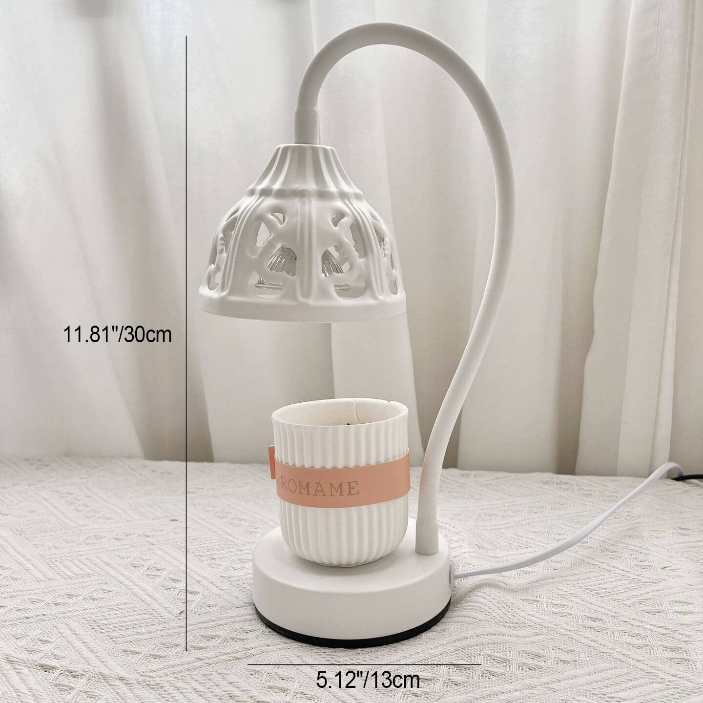 European Style Hollow Round Design Metal 1-Light Melting Wax Table Lamp