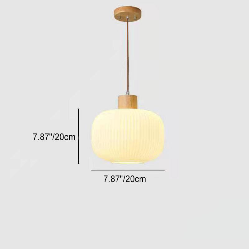 Japanese Wood & Glass Jar Chandelier