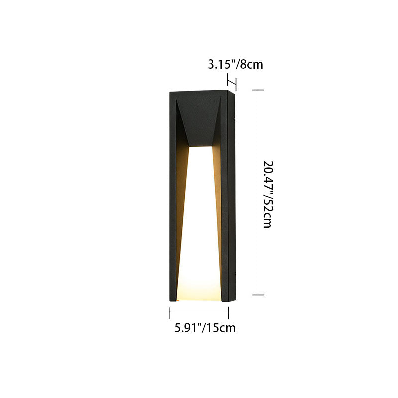 Contemporary Industrial Waterproof Stainless Steel Cuboid Acrylic Shade LED Wall Sconce Lamp For Outdoor Patio
