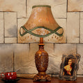 Traditional European Vintage Floral Texture Fabric Pleated Resin Base 1-Light Table Lamp For Home Office