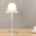 European Simple Glass Pod Pleated Shade Pull Cord LED Table Lamp